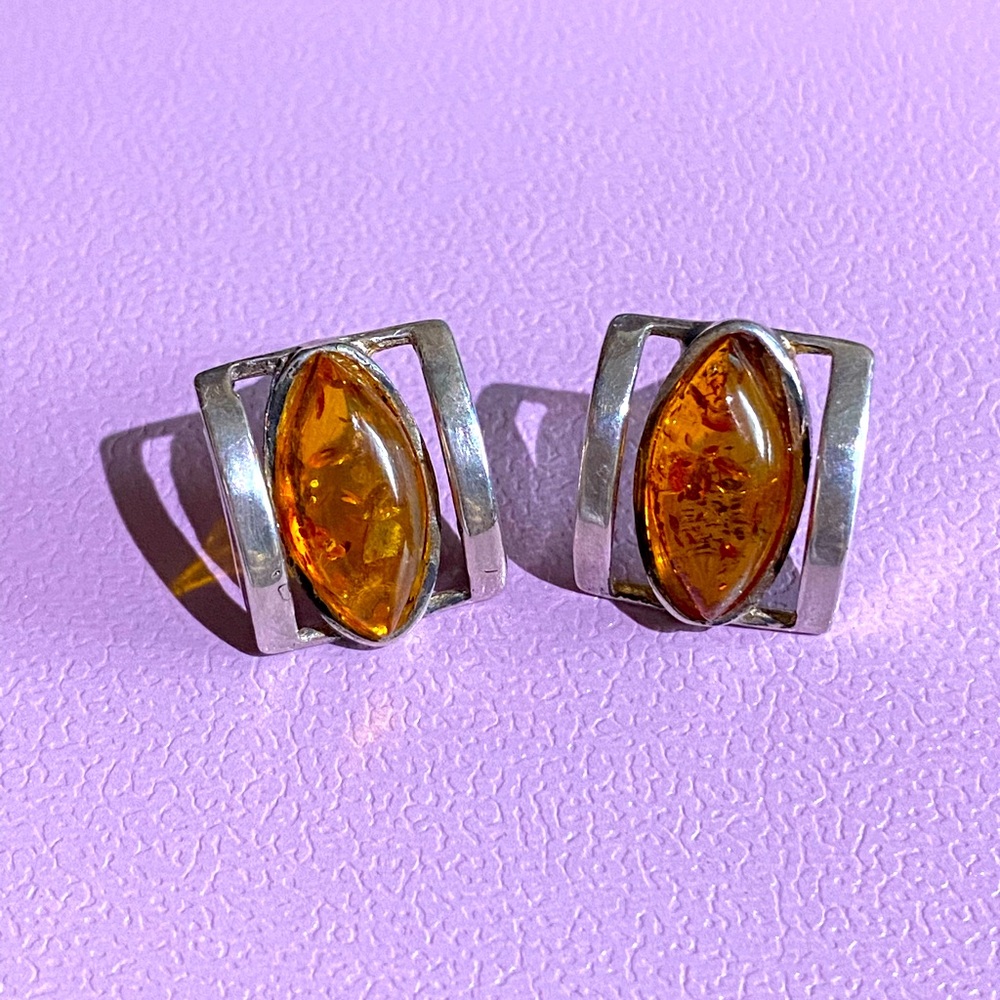 ✨3/1✨Sterling Silver Amber Earrings